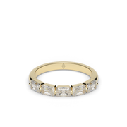 Yellow Gold East-West Radiant Cut Diamond Anniversary Ring/Band With Share Prong Setting